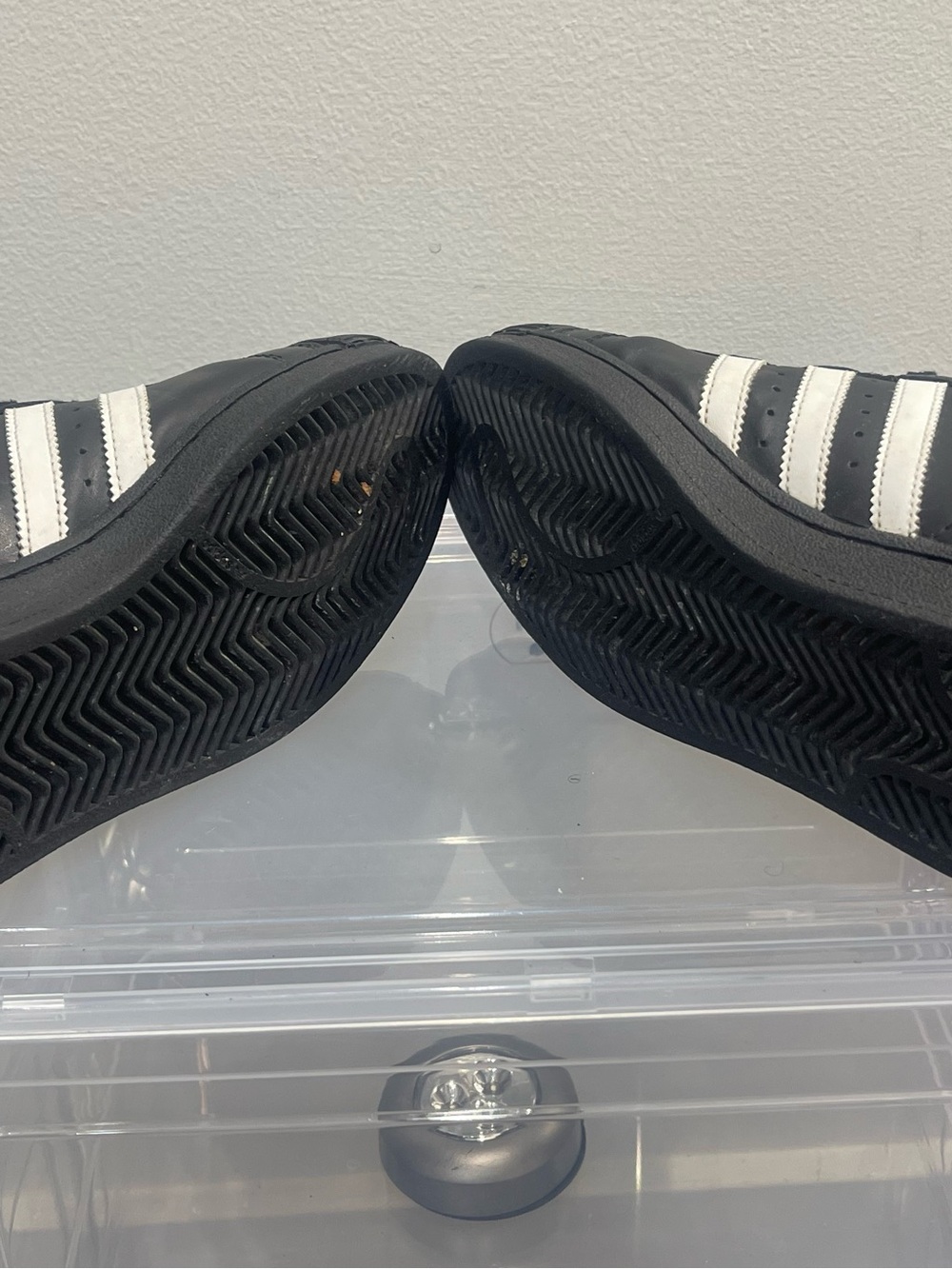 adidas Black & White High-Top Pro Model Sneakers with Gold Accents - Picture 3 of 5
